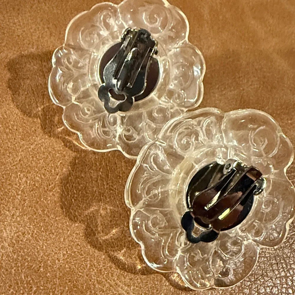 Chanel Camellia Flower Pearl Clip-On Earrings